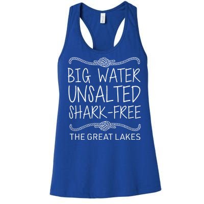 Big Water Unsalted Shark Free The Great Lakes Women's Racerback Tank