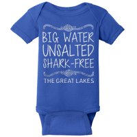 Big Water Unsalted Shark Free The Great Lakes Baby Bodysuit