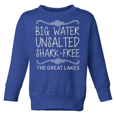 Big Water Unsalted Shark Free The Great Lakes Toddler Sweatshirt