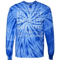 Big Water Unsalted Shark Free The Great Lakes Tie-Dye Long Sleeve Shirt