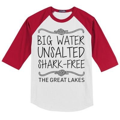 Big Water Unsalted Shark Free The Great Lakes Kids Colorblock Raglan Jersey