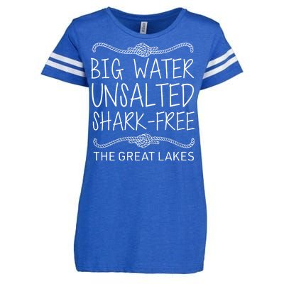 Big Water Unsalted Shark Free The Great Lakes Enza Ladies Jersey Football T-Shirt