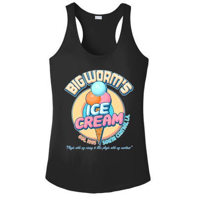 Big Worm's Ice Cream Est 1995 Ladies PosiCharge Competitor Racerback Tank