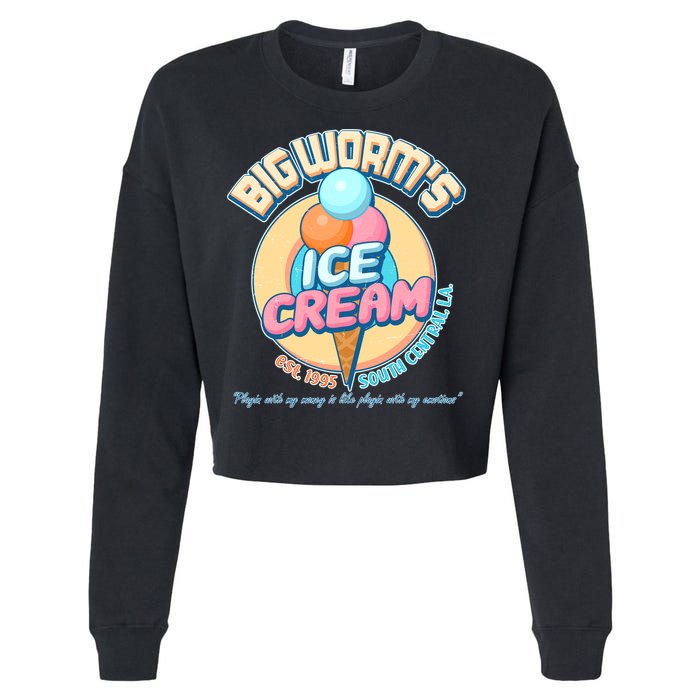 Big Worm's Ice Cream Est 1995 Cropped Pullover Crew