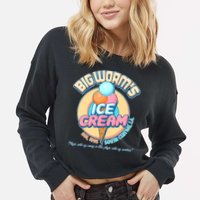 Big Worm's Ice Cream Est 1995 Cropped Pullover Crew