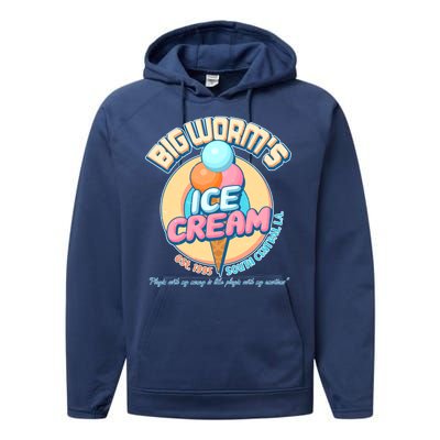 Big Worm's Ice Cream Est 1995 Performance Fleece Hoodie