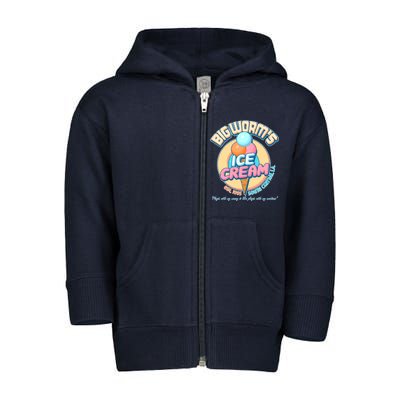 Big Worm's Ice Cream Est 1995 Toddler Zip Fleece Hoodie