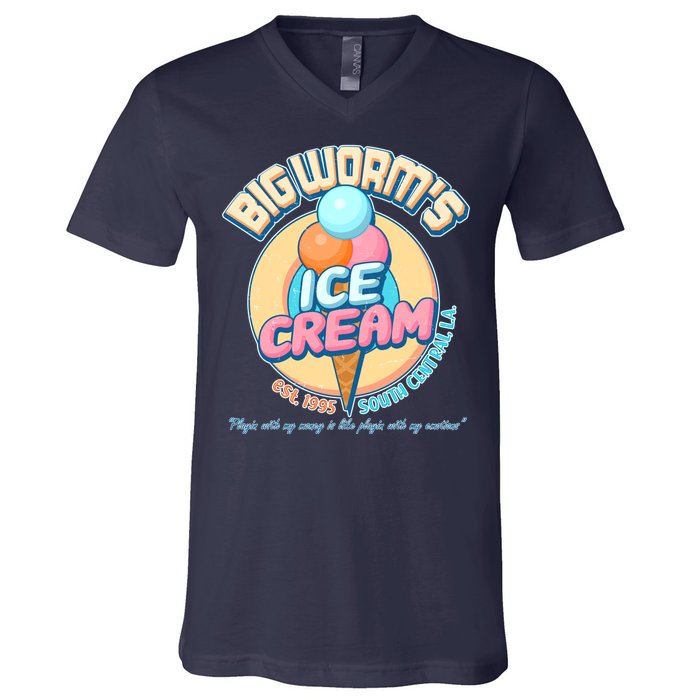 Big Worm's Ice Cream Est 1995 V-Neck T-Shirt