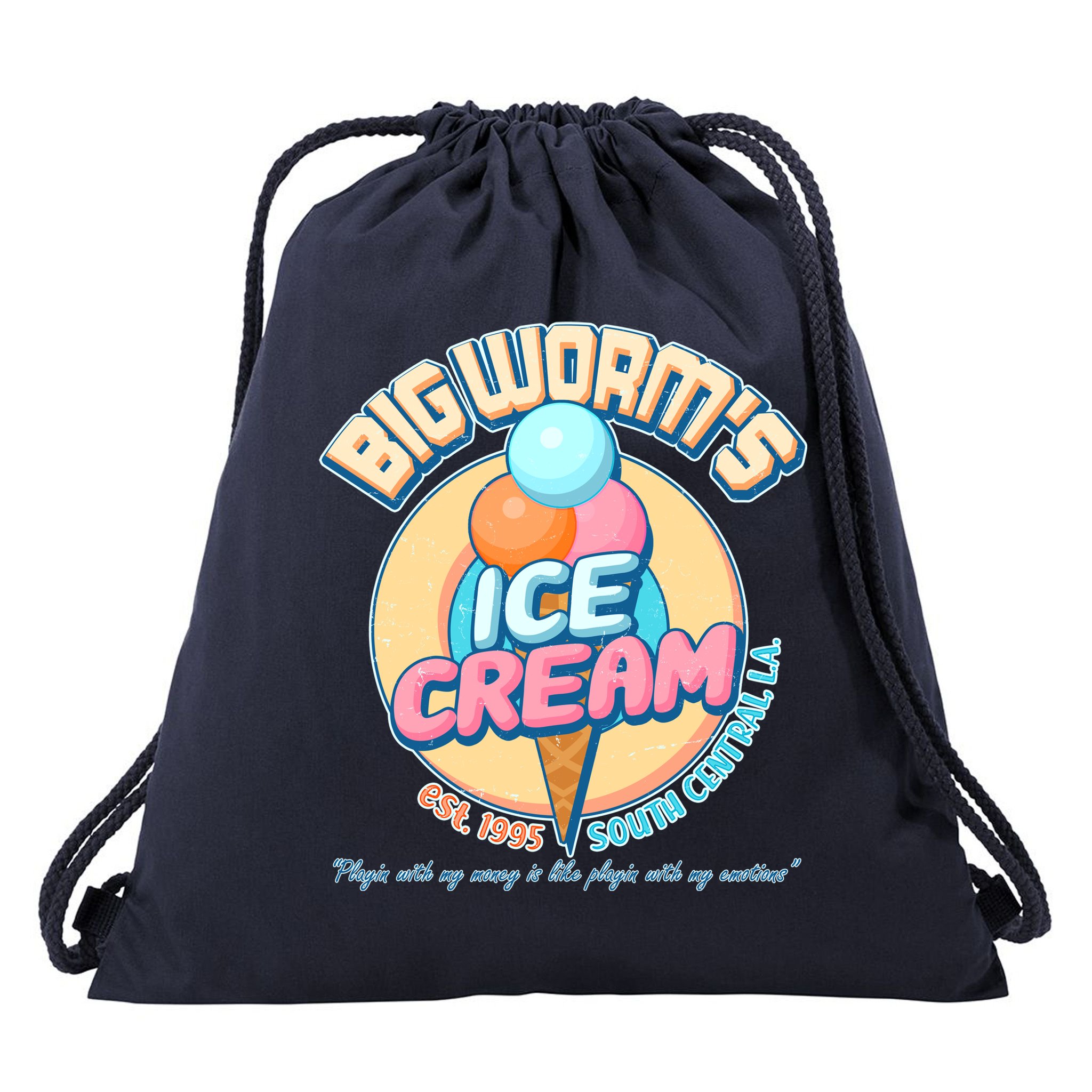 Big Worm's Ice Cream Est 1995 Drawstring Bag