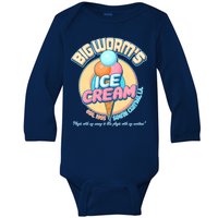 Big Worm's Ice Cream Est 1995 Baby Long Sleeve Bodysuit