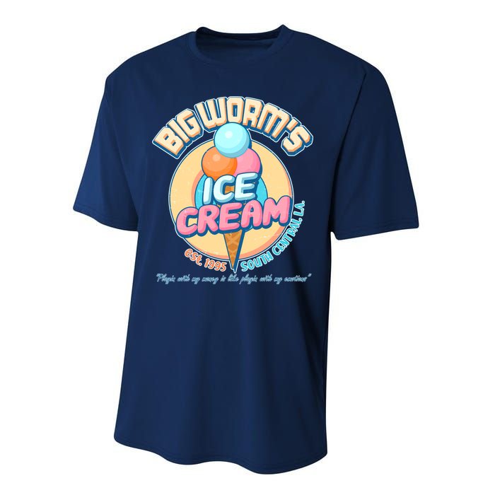 Big Worm's Ice Cream Est 1995 Performance Sprint T-Shirt