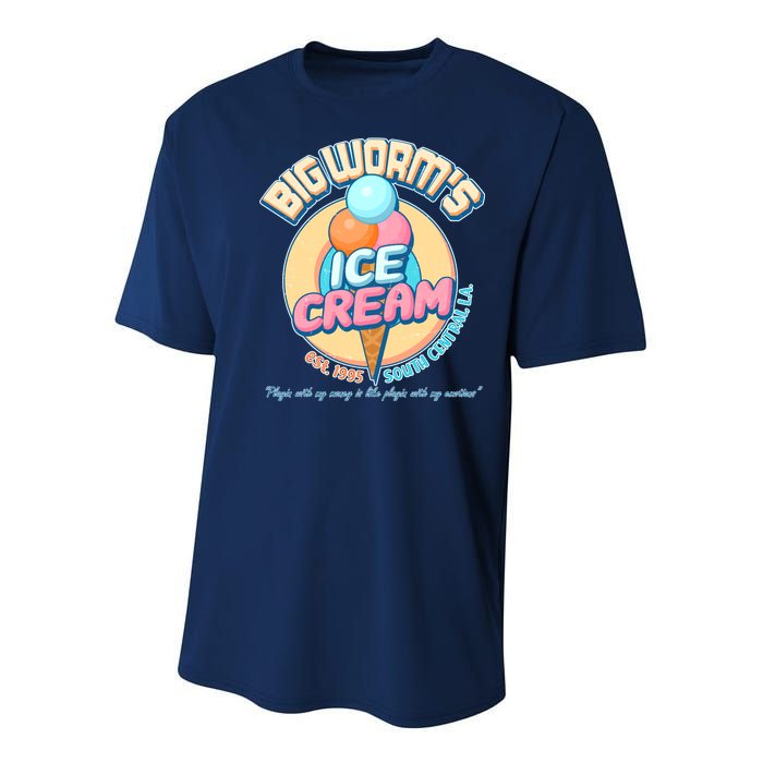 Big Worm's Ice Cream Est 1995 Youth Performance Sprint T-Shirt