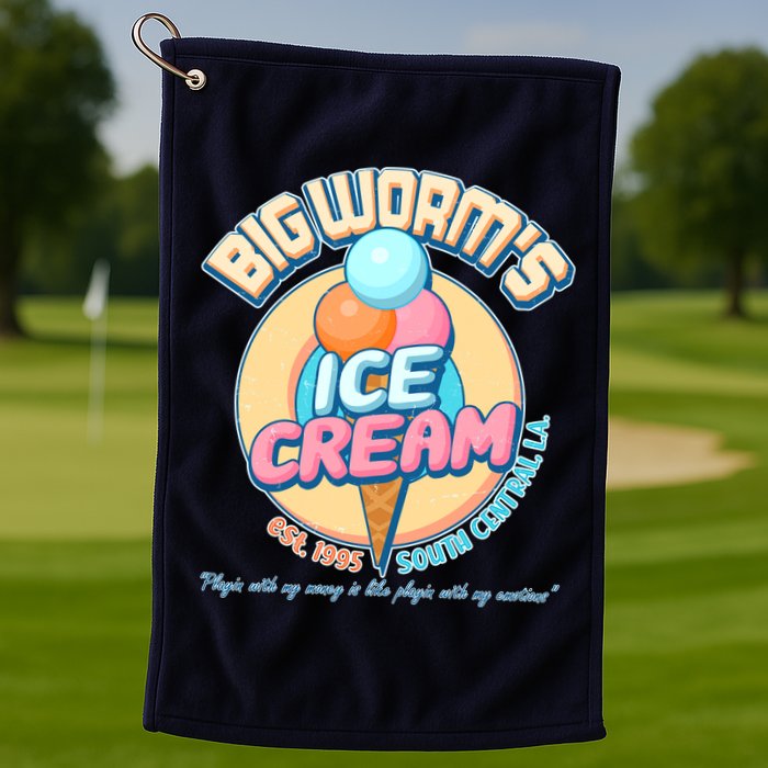 Big Worm's Ice Cream Est 1995 Golf Towel