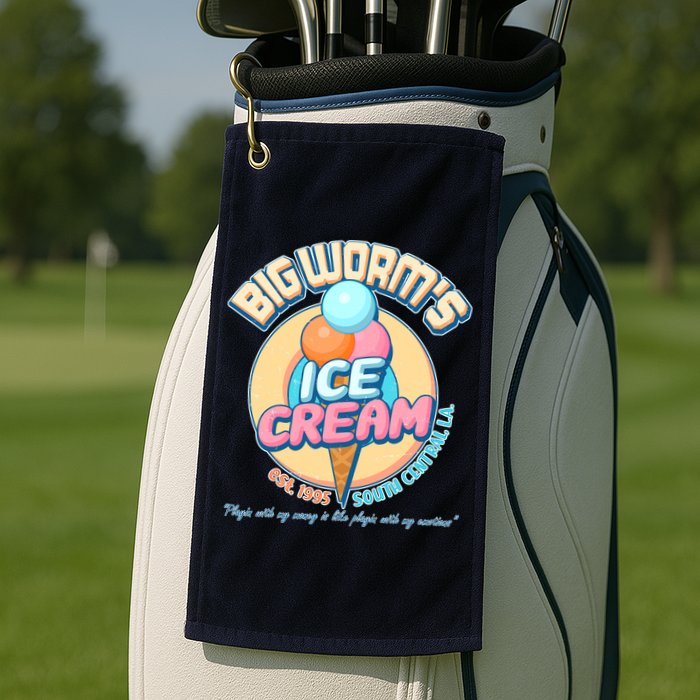 Big Worm's Ice Cream Est 1995 Golf Towel