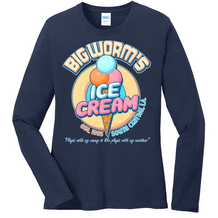 Big Worm's Ice Cream Est 1995 Ladies Long Sleeve Shirt