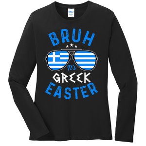 Bruh Its Greek Easter Sunglasses Greek Ladies Long Sleeve Shirt