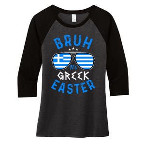 Bruh Its Greek Easter Sunglasses Greek Women's Tri-Blend 3/4-Sleeve Raglan Shirt