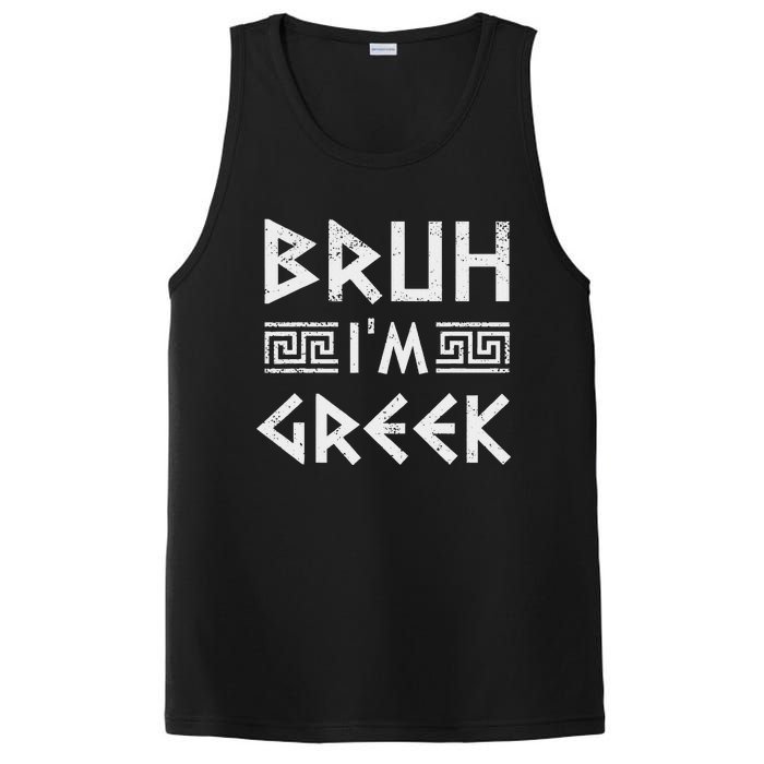 Bruh IM Greek Funny Ancient Greek Festival Greek PosiCharge Competitor Tank