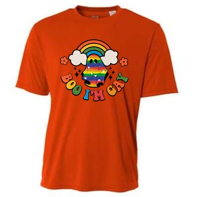 Boo I'm Gay Halloween Lgbtq Pride Ally Coming Out Day Cooling Performance Crew T-Shirt