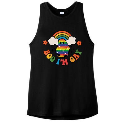 Boo I'm Gay Halloween Lgbtq Pride Ally Coming Out Day Ladies PosiCharge Tri-Blend Wicking Tank