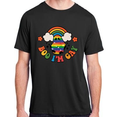 Boo I'm Gay Halloween Lgbtq Pride Ally Coming Out Day Adult ChromaSoft Performance T-Shirt