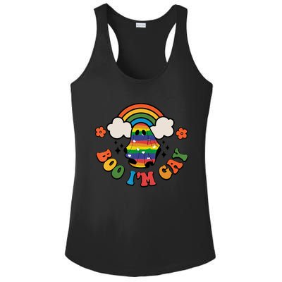 Boo I'm Gay Halloween Lgbtq Pride Ally Coming Out Day Ladies PosiCharge Competitor Racerback Tank