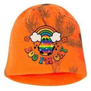 Boo I'm Gay Halloween Lgbtq Pride Ally Coming Out Day Kati - Camo Knit Beanie