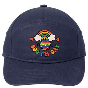 Boo I'm Gay Halloween Lgbtq Pride Ally Coming Out Day 7-Panel Snapback Hat