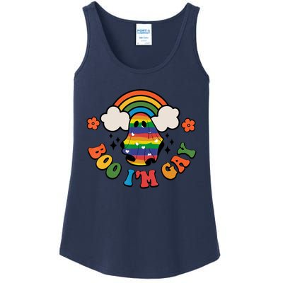 Boo I'm Gay Halloween Lgbtq Pride Ally Coming Out Day Ladies Essential Tank