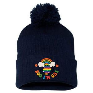 Boo I'm Gay Halloween Lgbtq Pride Ally Coming Out Day Pom Pom 12in Knit Beanie