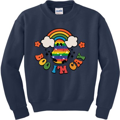 Boo I'm Gay Halloween Lgbtq Pride Ally Coming Out Day Kids Sweatshirt