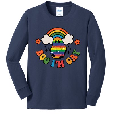 Boo I'm Gay Halloween Lgbtq Pride Ally Coming Out Day Kids Long Sleeve Shirt