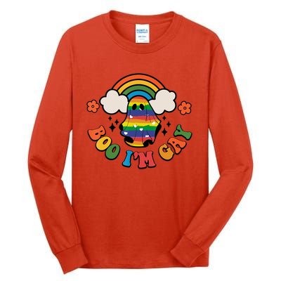 Boo I'm Gay Halloween Lgbtq Pride Ally Coming Out Day Tall Long Sleeve T-Shirt