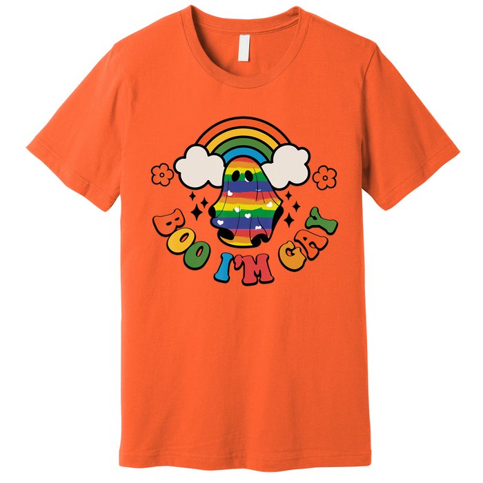 Boo I'm Gay Halloween Lgbtq Pride Ally Coming Out Day Premium T-Shirt