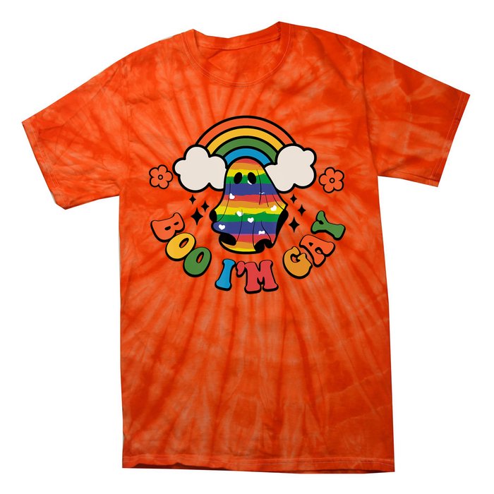 Boo I'm Gay Halloween Lgbtq Pride Ally Coming Out Day Tie-Dye T-Shirt