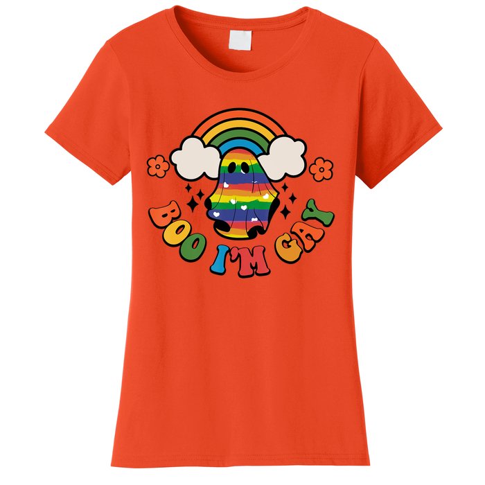 Boo I'm Gay Halloween Lgbtq Pride Ally Coming Out Day Women's T-Shirt