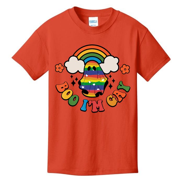 Boo I'm Gay Halloween Lgbtq Pride Ally Coming Out Day Kids T-Shirt