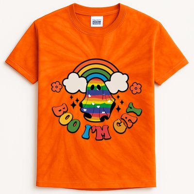 Boo I'm Gay Halloween Lgbtq Pride Ally Coming Out Day Kids Tie-Dye T-Shirt