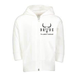 Bride IM Getting Hitched Western Cowgirl Bachelorette Party Toddler Zip Fleece Hoodie