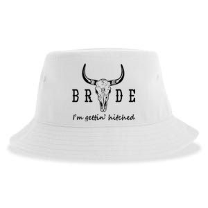 Bride IM Getting Hitched Western Cowgirl Bachelorette Party Sustainable Bucket Hat