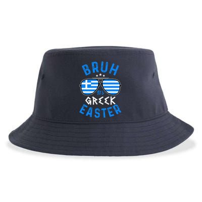 Bruh ItS Greek Easter Funny Retro Sunglasses Greek Easter Sustainable Bucket Hat