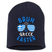 Bruh ItS Greek Easter Funny Retro Sunglasses Greek Easter Short Acrylic Beanie