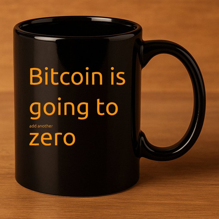 Bitcoin Is Going To Add Another Zero Hidden Message Black 11oz C Handle Ceramic Mug