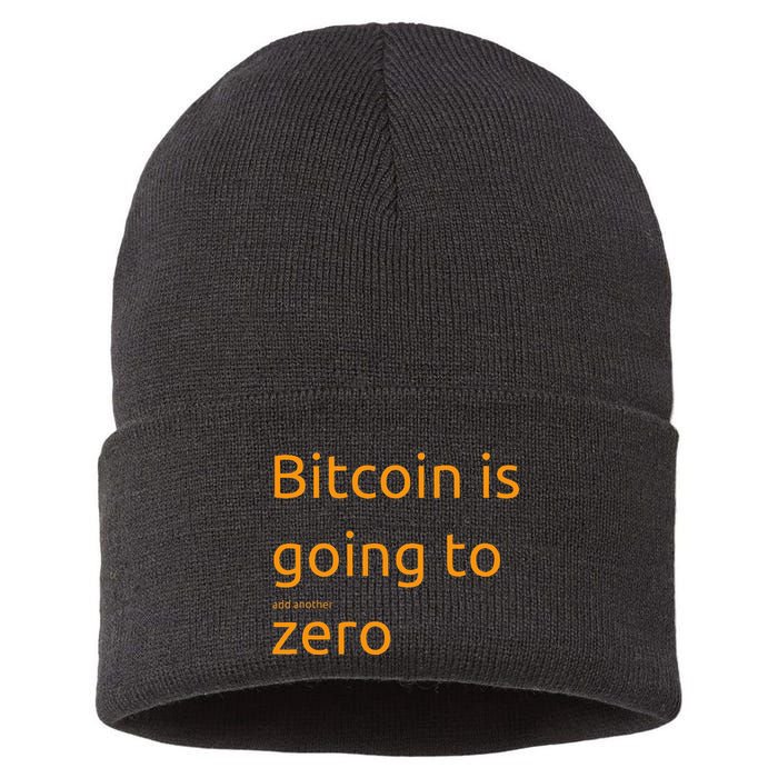 Bitcoin Is Going To Add Another Zero Hidden Message Black Sustainable Knit Beanie