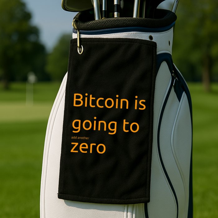 Bitcoin Is Going To Add Another Zero Hidden Message Black Golf Towel