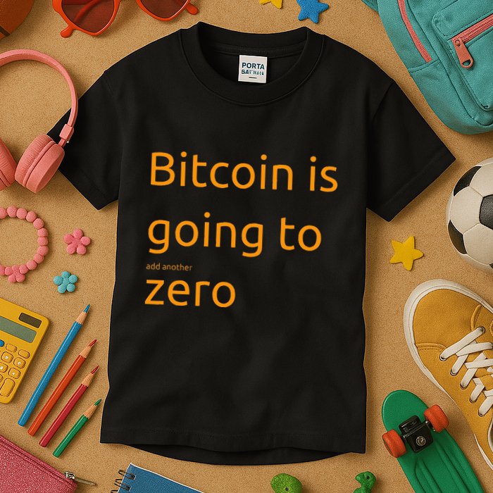 Bitcoin Is Going To Add Another Zero Hidden Message Black Kids T-Shirt