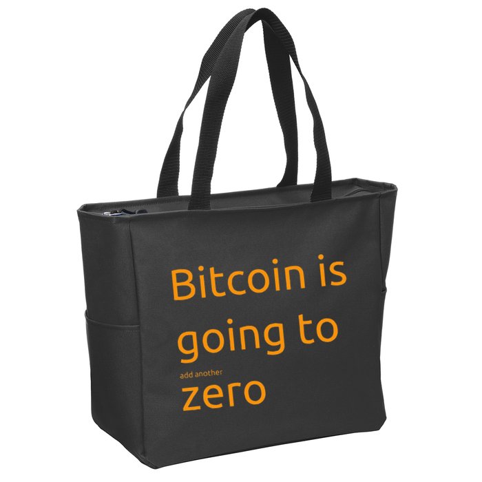 Bitcoin Is Going To Add Another Zero Hidden Message Black Zip Tote Bag