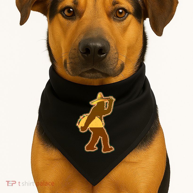Bigfoot Carrying Taco Cinco de Mayo USA-Made Doggie Bandana