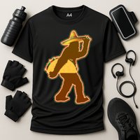 Bigfoot Carrying Taco Cinco de Mayo Cooling Performance Crew T-Shirt