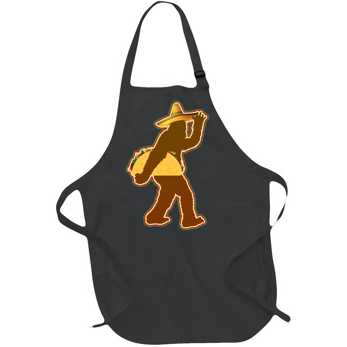 Bigfoot Carrying Taco Cinco de Mayo Full-Length Apron With Pockets